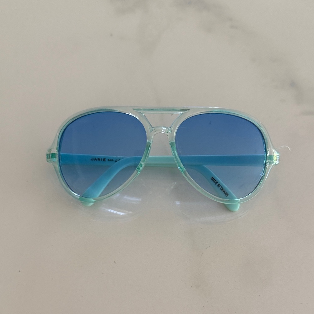 Baby Janie and Jack Transparent Aviator Sunglasses with Blue Gradient Lenses